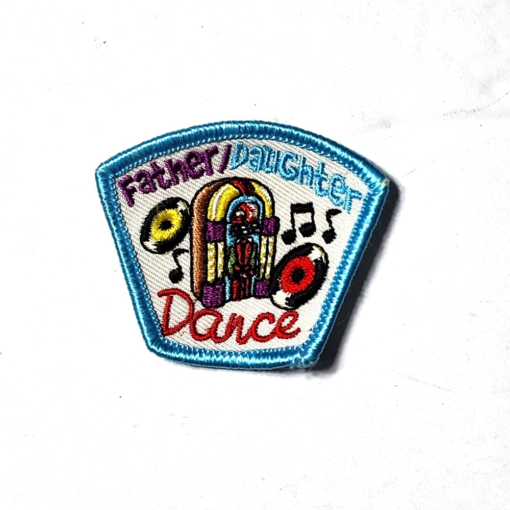 Girl Scouts Patch Father Daughter Dance Jukebox Records 2 Inch Badge